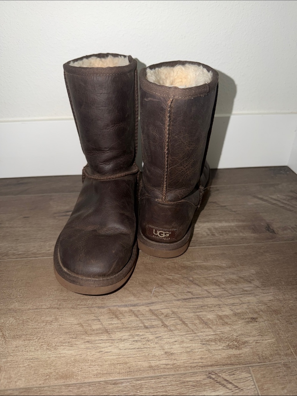 UGG Chocolate Brown Shearling-Lined Mid Calf Boots